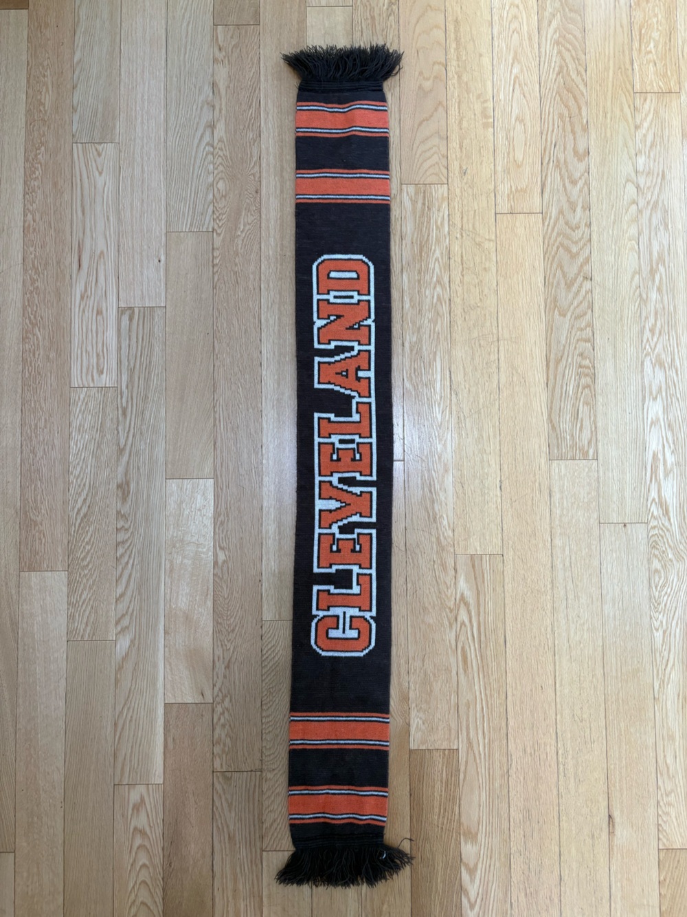Cleveland Browns Big Logo Knit Scarf Sporty Prep Retro Gameday